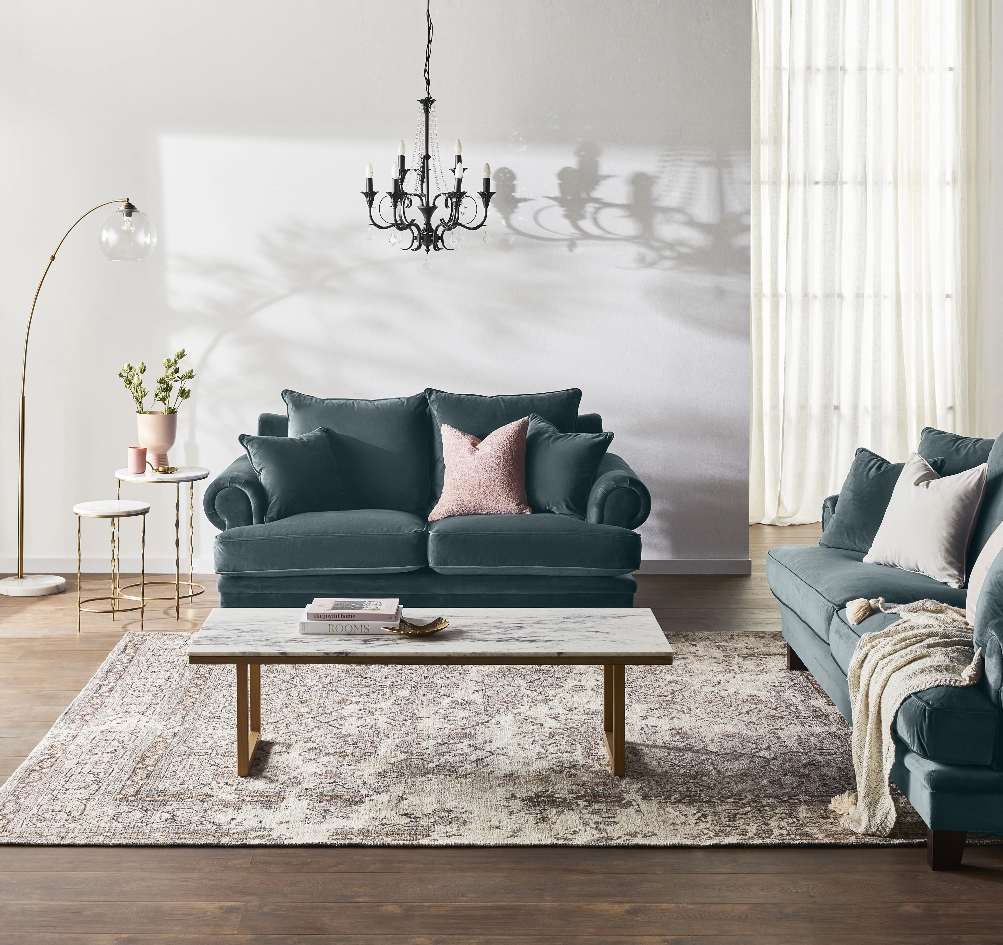 Lisette 2.5 Seater Velvet Sofa Aura Emerald - Image 7