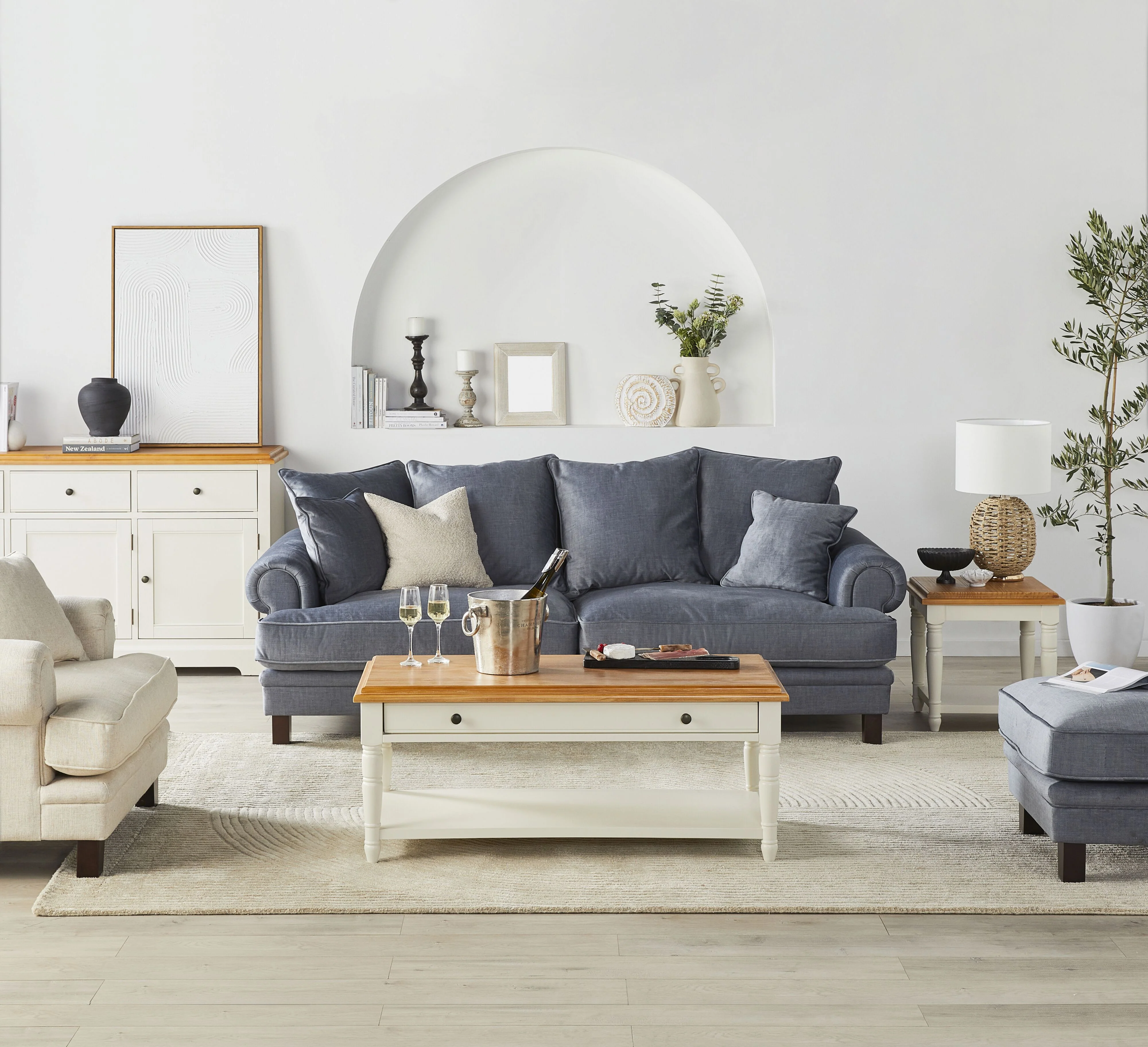 Lisette 3.5 Seater Velvet Deep Sofa Aura Storm - Image 6