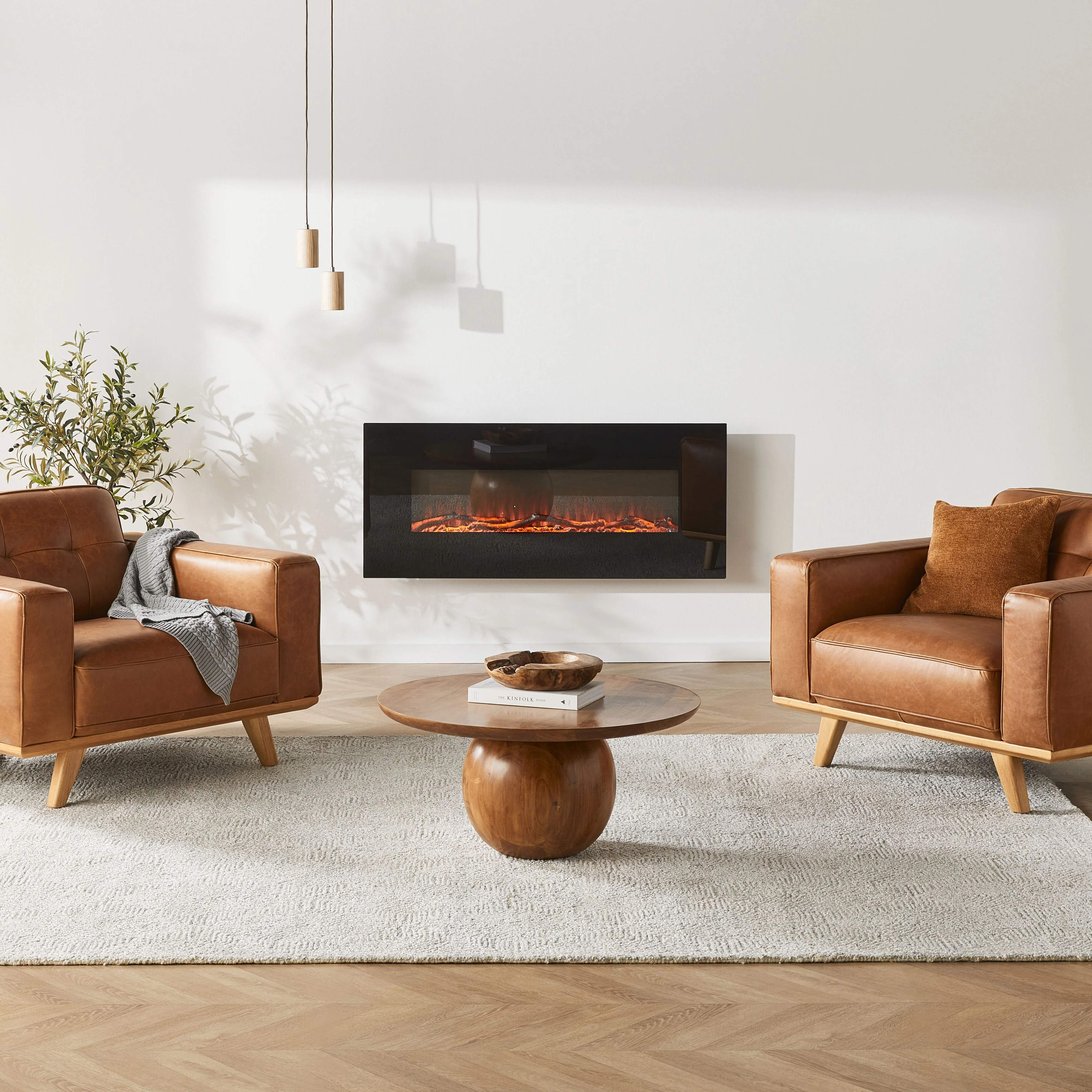 Longton Wall Mounted Electric Fireplace Black 128cm - Image 14